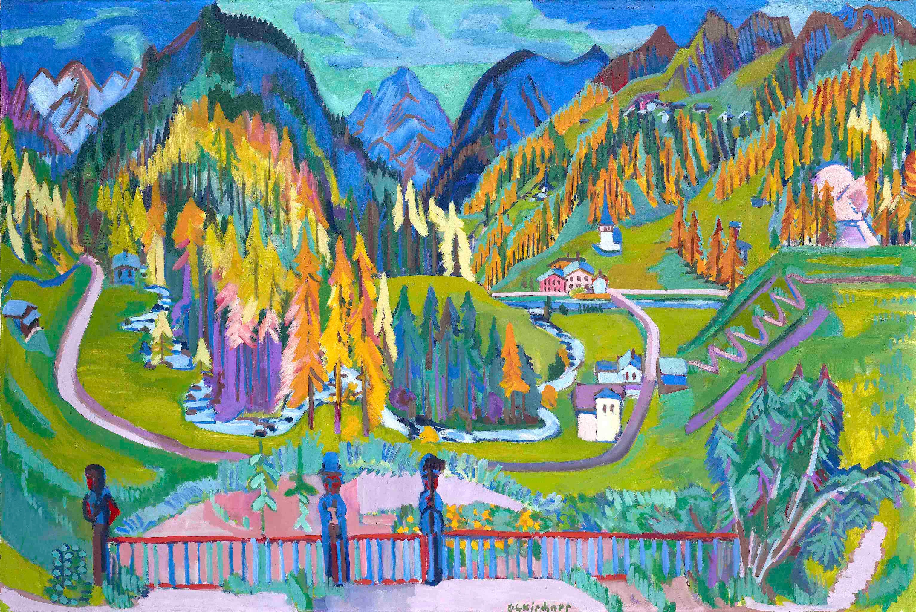 Ecru Puzzles - Ernst Ludwig Kirchner Sertigtal In Fall Wooden Jigsaw Puzzle
