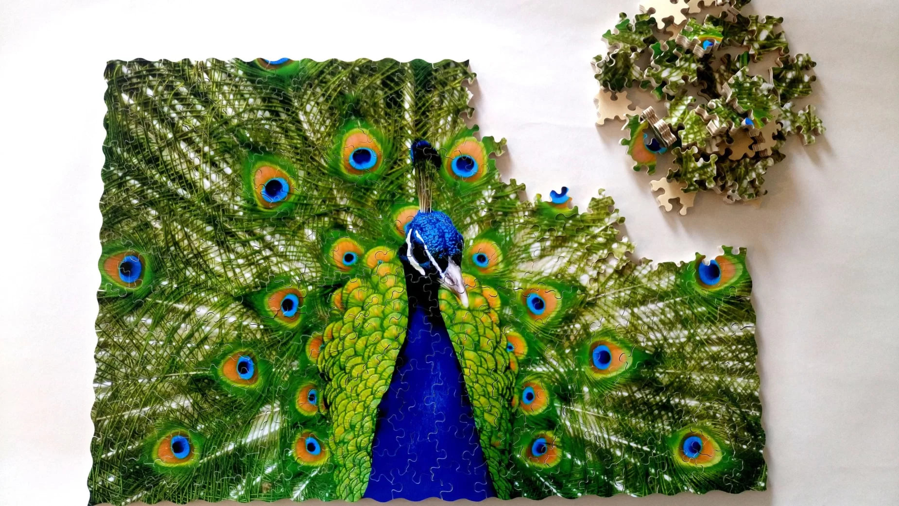 Mr Gogo Puzzles - Green Peacock Hand-cut Wooden Jigsaw Puzzle