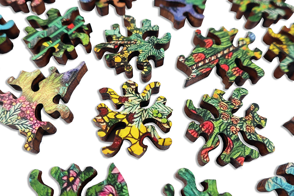 Ecru Puzzles - Angela Gomes Monet Garden Wooden Jigsaw Puzzle