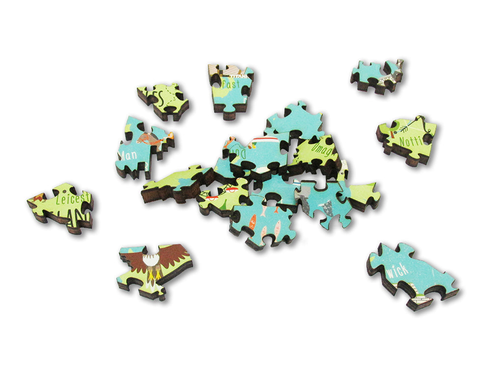Artifact Puzzles - Bek Cruddace British Isles Map Wooden Jigsaw Puzzle