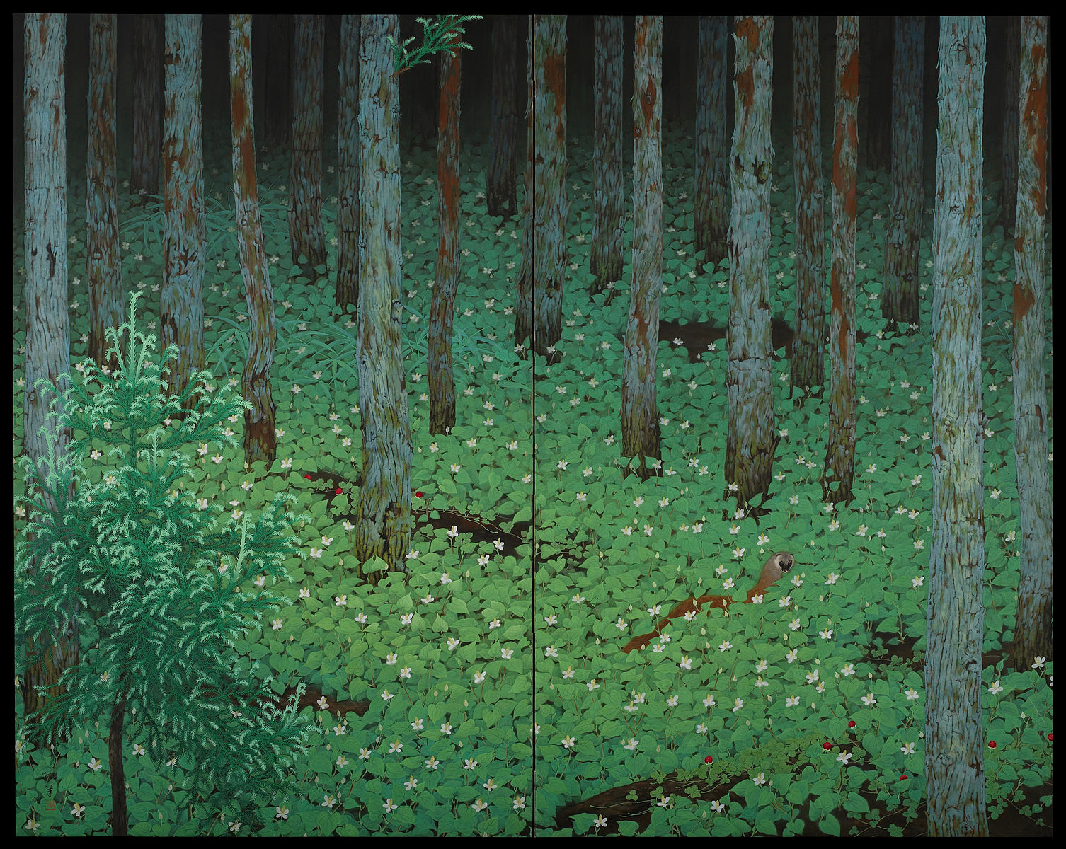 Artifact Puzzles - Bokuyo Forest Diptych Wooden Jigsaw Puzzle