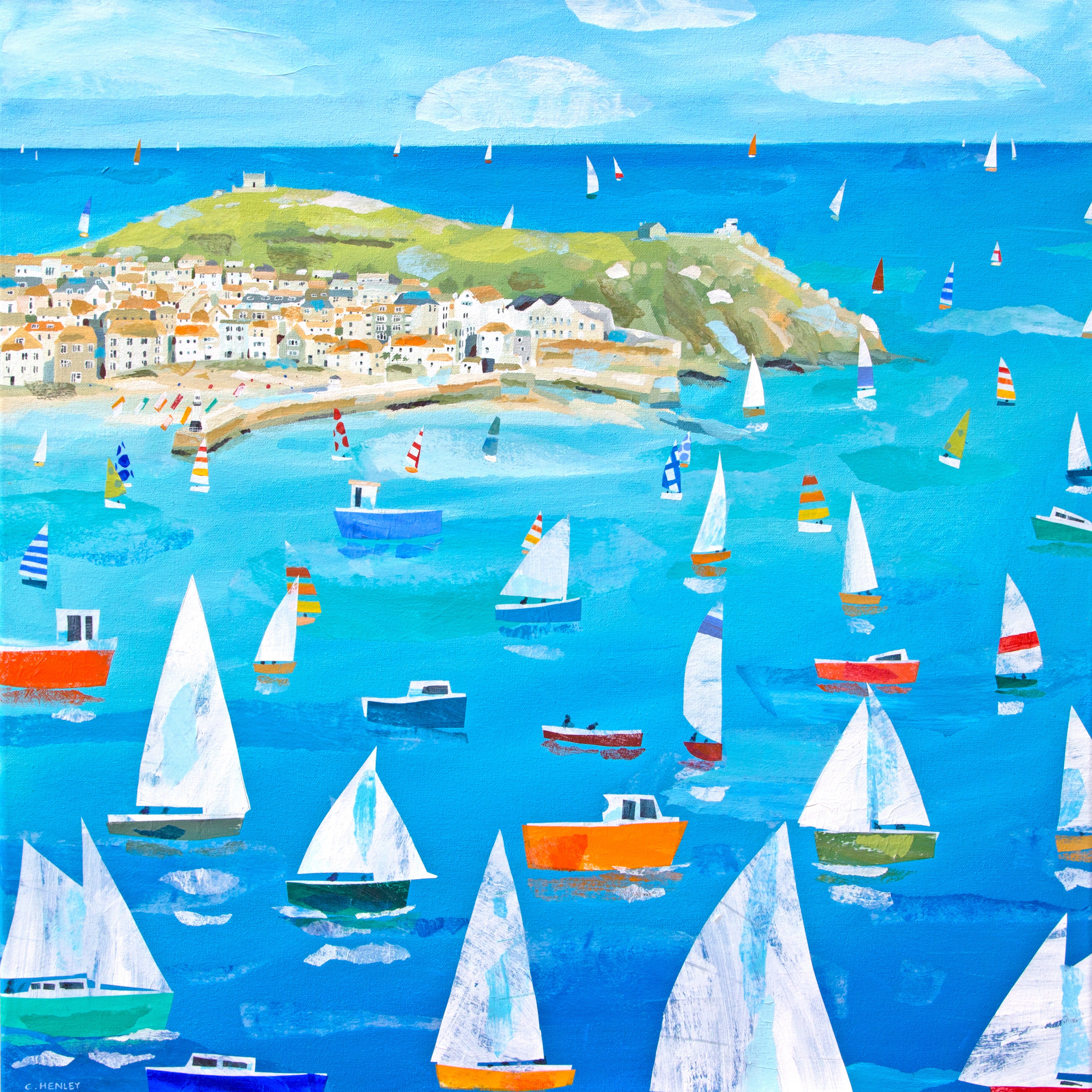 Artifact Puzzles - Claire Henley Sailing Round The Mount Wooden Jigsaw Puzzle