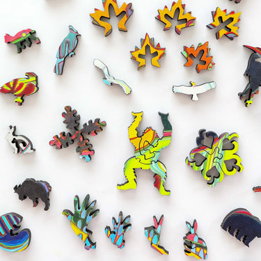 Stumpcraft Puzzles - Darlene Kulig Bridge Across Fraser River Wooden Jigsaw Puzzle