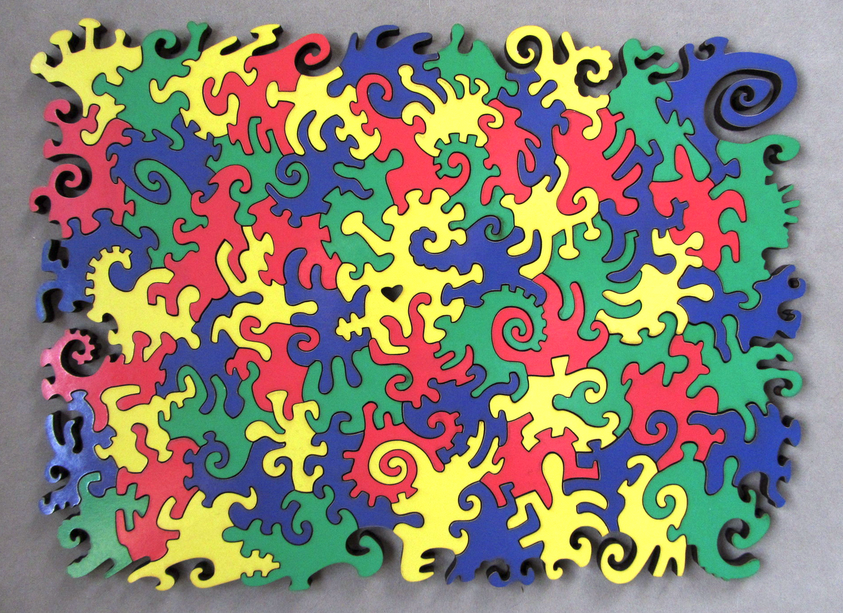 Artifact Puzzles - Small Four Color Map Wooden Jigsaw Puzzle