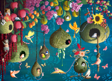 Ecru Puzzles - Heather Gauthier Sky Village Wooden Jigsaw Puzzle