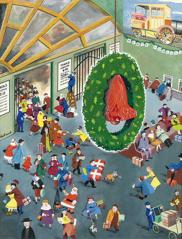 Artifact Puzzles -  Herb Ruud Holiday Hustle And Bustle Wooden Jigsaw Puzzle