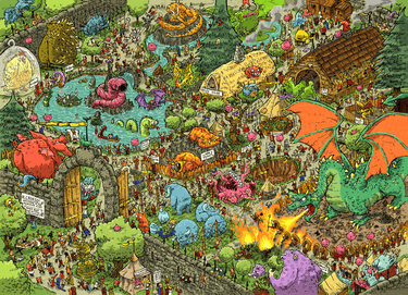 Artifact Puzzles - Huw Aaron Legendary Welsh Zoo Wooden Jigsaw Puzzle