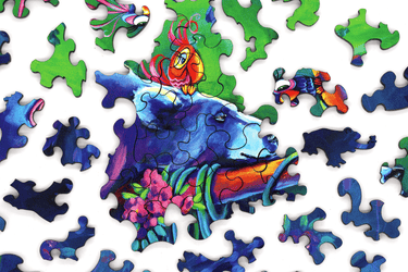 Artifact Puzzles - Denyse Klette Feeling A Little Blue Wooden Jigsaw Puzzle
