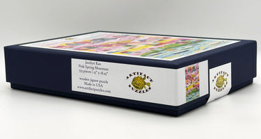 Artifact Puzzles - Jocelyn Kao Pink Spring Mountain Wooden Jigsaw Puzzle