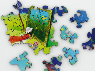 Artifact Puzzles - Rekunenko Green Apple With Cats Wooden Jigsaw Puzzle