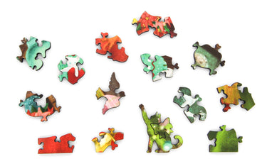 Artifact Puzzles - Christine Rotolo Cat Dad Santa Wooden Jigsaw Puzzle