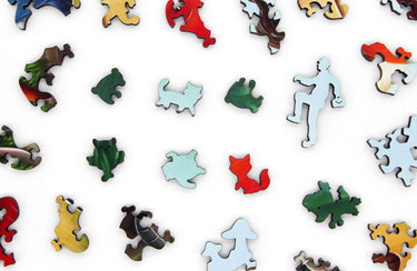 Artifact Puzzles - Justin Hillgrove Lunch Above The Treetops Wooden Jigsaw Puzzle