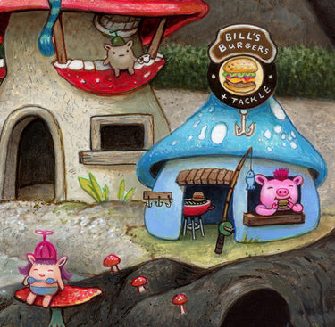 Artifact Puzzles - Kristian Adam Shroom Town Wooden Jigsaw Puzzle