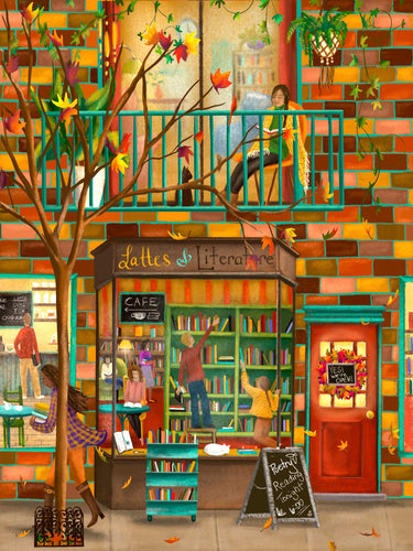 Ecru Puzzles - Christine Rotolo Lattes And Literature Wooden Jigsaw Puzzle