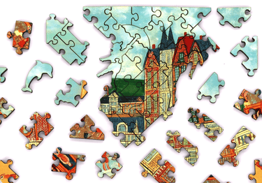 Artifact Puzzles - Louis Vivin Seaside Bathing Wooden Jigsaw Puzzle