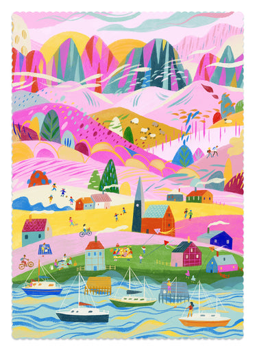 Artifact Puzzles - Jocelyn Kao Pink Spring Mountain Wooden Jigsaw Puzzle