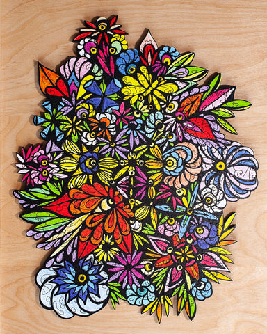 Stumpcraft Puzzles - Lori Anne McKague Lac la Hache Wildflowers Wooden Jigsaw Puzzles