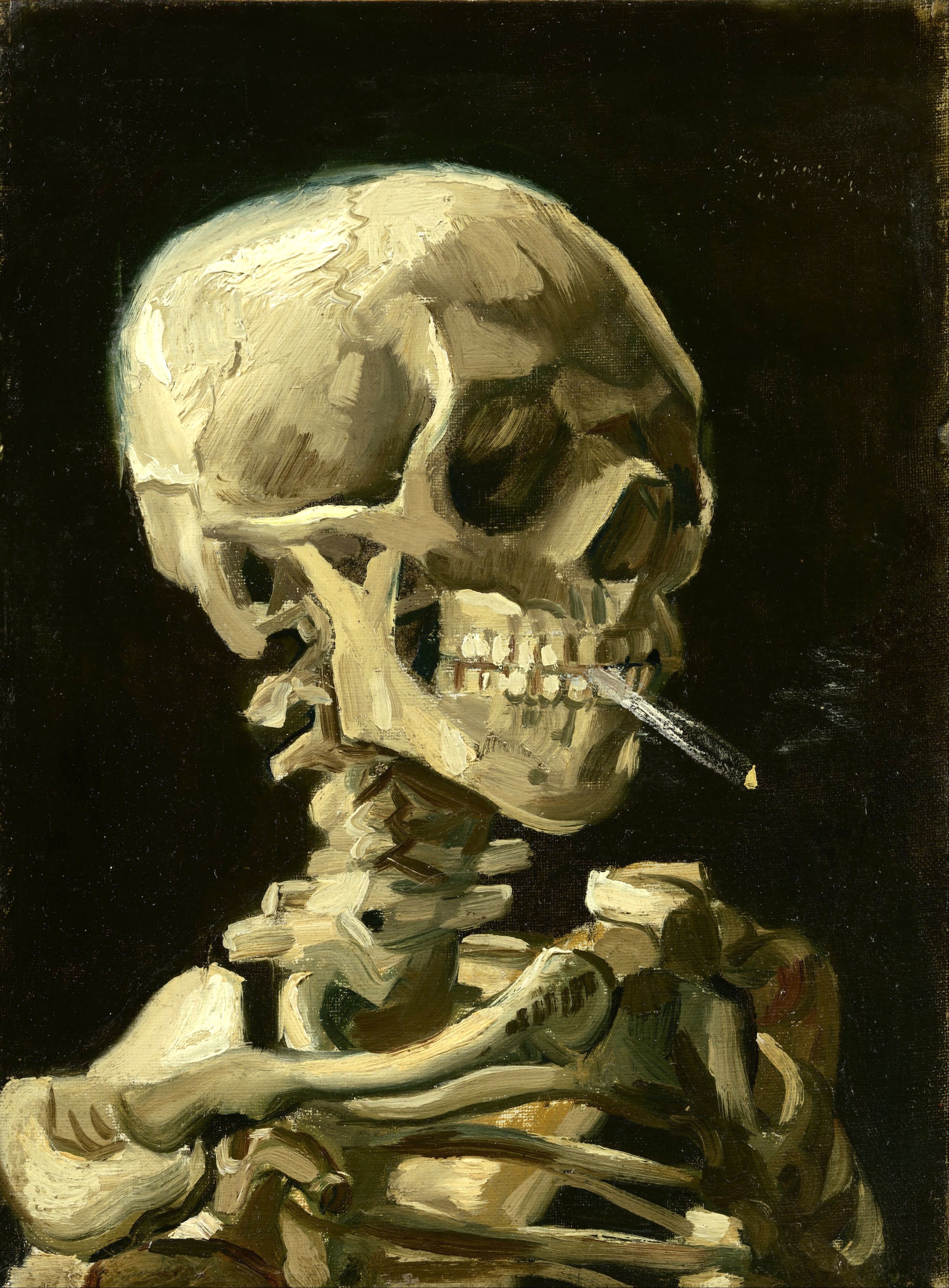 Artifact Puzzles - Van Gogh Smoking Skull Wooden Jigsaw Puzzle