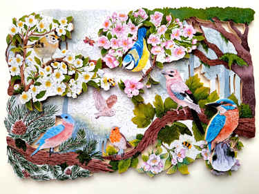 Mr Gogo Puzzles - The Forest Of Birds Hand-cut Wooden Jigsaw Puzzle