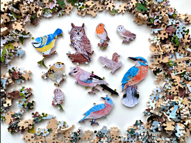 Mr Gogo Puzzles - The Forest Of Birds Hand-cut Wooden Jigsaw Puzzle