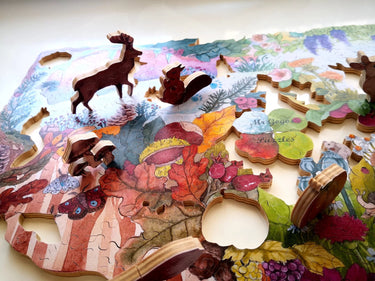 Mr Gogo Puzzles - Plamena Petkova Four Seasons Hand-cut Wooden Jigsaw Puzzle