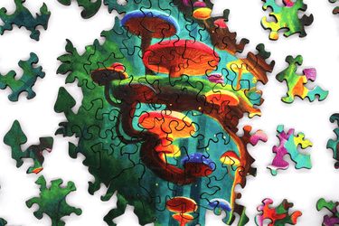 Artifact Puzzles - Tomasz Pietrzyk Mushroom Glow Wooden Jigsaw Puzzle