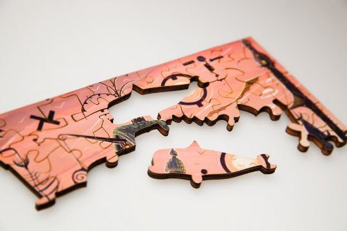 Artifact Puzzles - Joe Vaux Fishing Village Wooden Jigsaw Puzzle