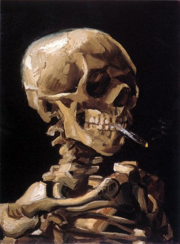 Artifact Puzzles - Van Gogh Smoking Skull Wooden Jigsaw Puzzle