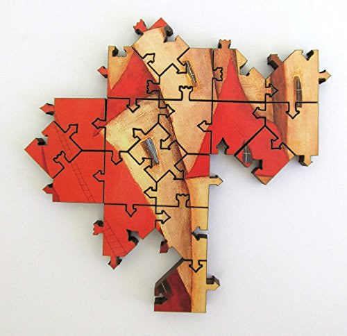 Artifact Puzzles - Tomasz Pietrzyk Red Towers Wooden Jigsaw Puzzle