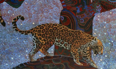Artifact Puzzles - Alfredo Arreguin Jaguars Diptych Wooden Jigsaw Puzzle