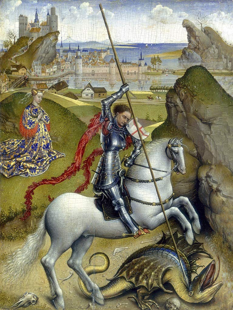 Ecru Puzzles - Rogier Van Der Weyden Saint George And The Dragon Wooden Jigsaw Puzzle