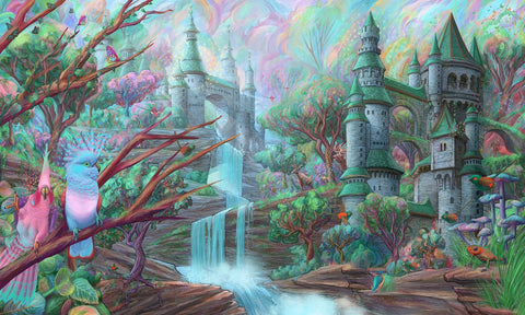 Artifact Puzzles - Aaron Wolf Spring Migration Through Disintegration Falls Wooden Jigsaw Puzzle