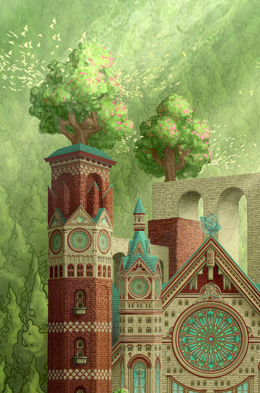 Artifact Puzzles - Aaron Wolf Cathedral Of The Changing Tides Wooden Jigsaw Puzzle