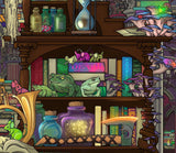 Ecru Puzzles - Aaron Wolf Library Of Spells And Sorcery Wooden Jigsaw Puzzle