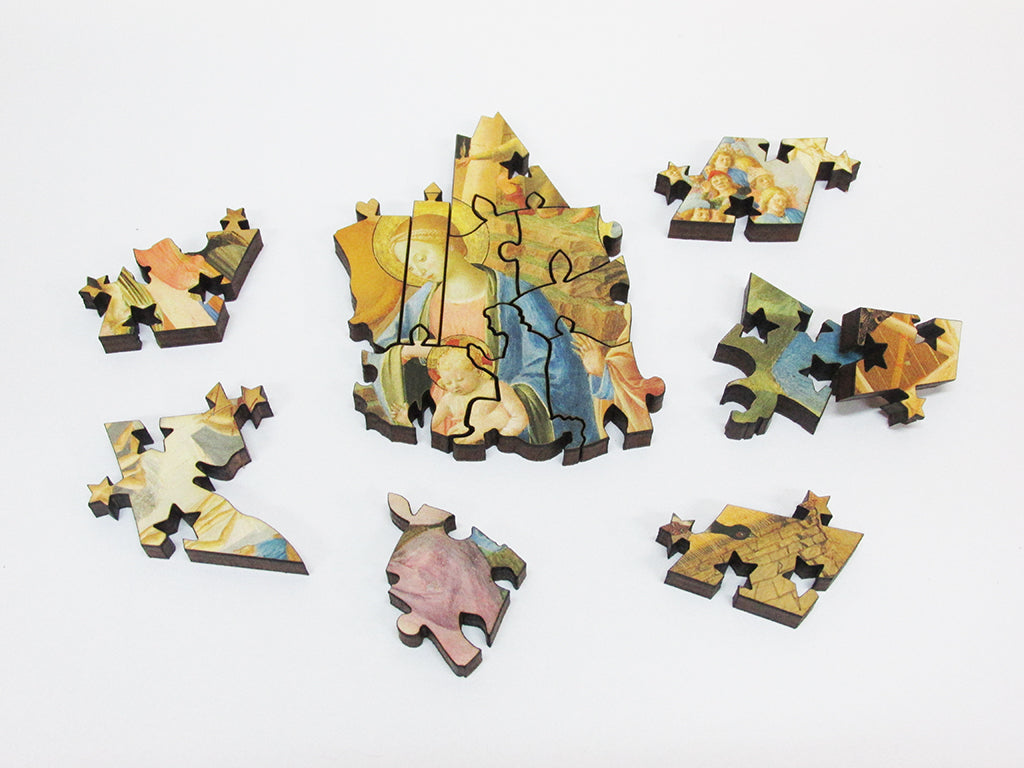 Artifact Puzzles - Fra Angelico And Fra Filippo Lippi Adoration Of The Magi Wooden Jigsaw Puzzle