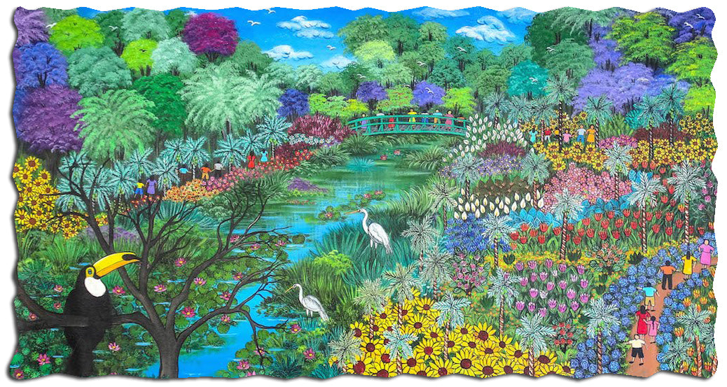 Ecru Puzzles - Angela Gomes Monet Garden Wooden Jigsaw Puzzle