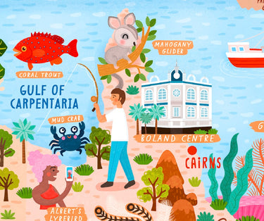 Artifact Puzzles - Liv Wan Australia Map Wooden Jigsaw Puzzle