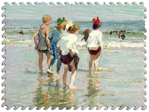 Artifact Puzzles - Edward Henry Potthast Brighton Beach Wooden Jigsaw Puzzle