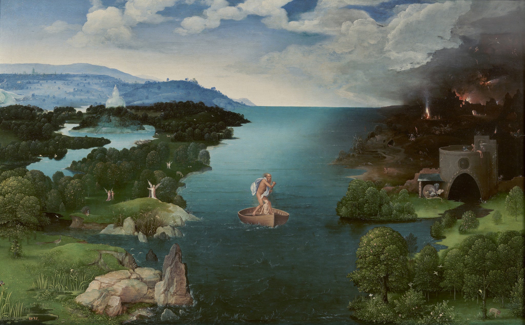 Artifact Puzzles - Joachim Patinir Crossing the River Styx Wooden Jigsaw Puzzle