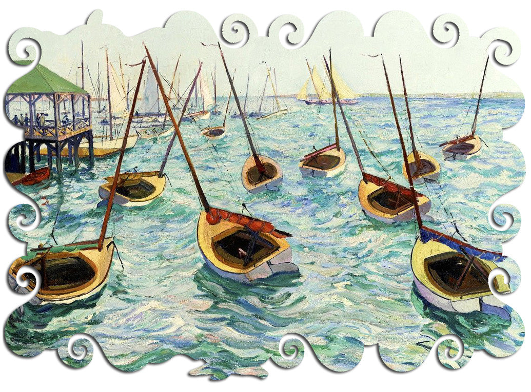 Artifact Puzzles - Hayley Lever Dancing Boats Marblehead Wooden Jigsaw Puzzle