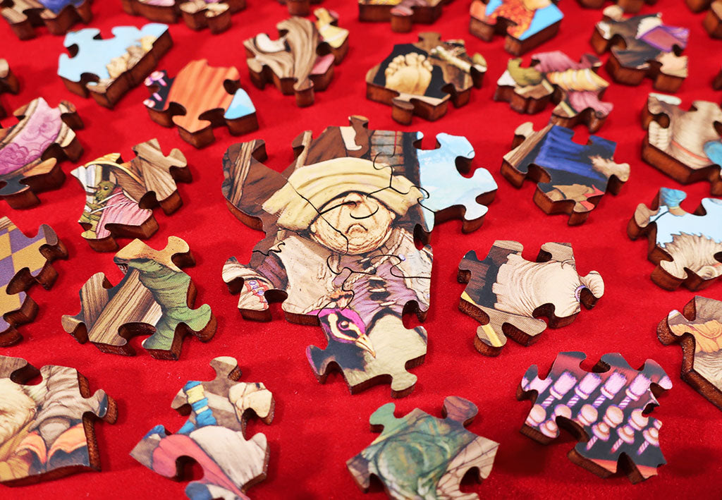 Ecru Puzzles - Edward Binkley Village Scene Wooden Jigsaw Puzzle
