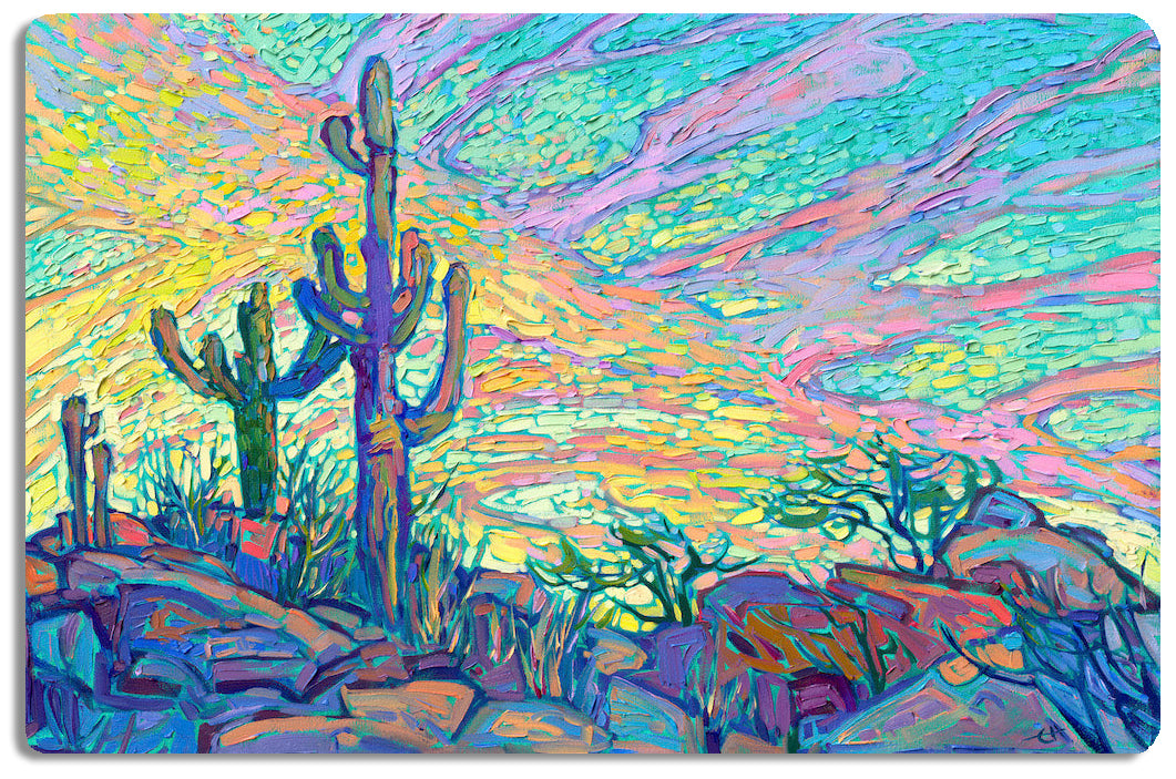 Artifact Puzzles - Erin Hanson Dawning Saguaro Wooden Jigsaw Puzzle