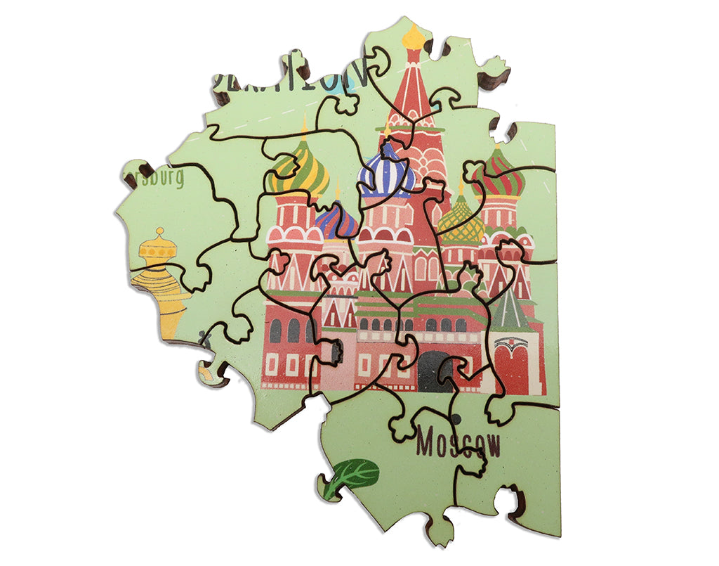 Artifact Puzzles - Bek Cruddace Europe Map Wooden Jigsaw Puzzle