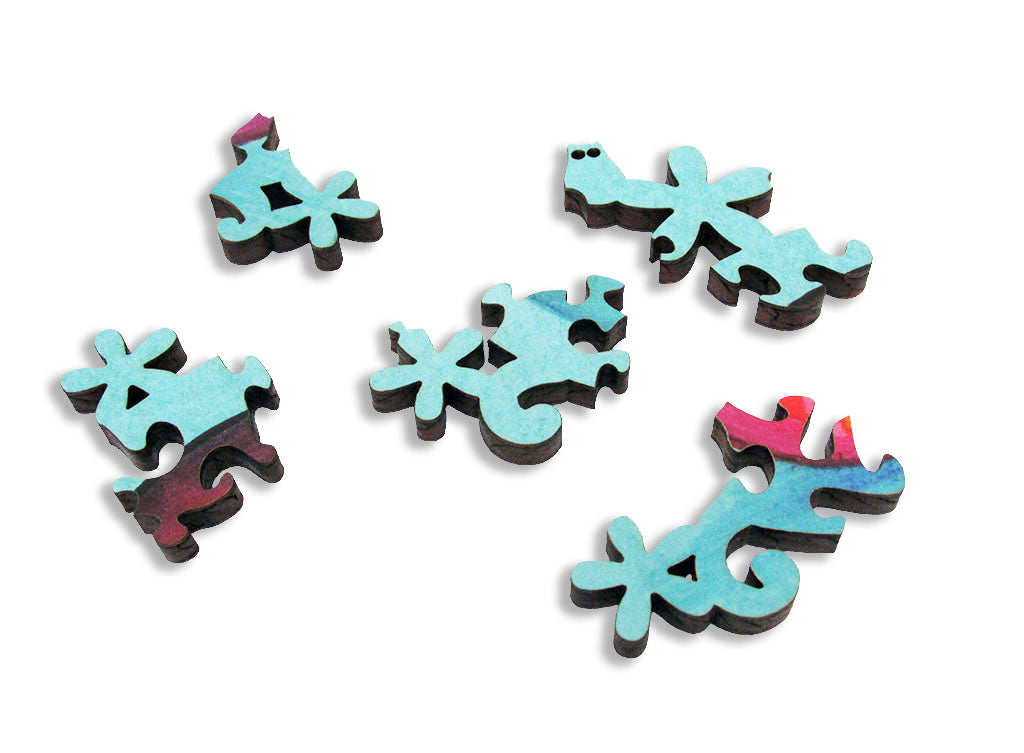 Artifact Puzzles - Annya Kai Fabric Owls Wooden Jigsaw Puzzle