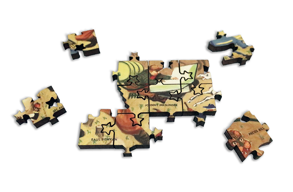 Artifact Puzzles - William Gropper Folklore Map Wooden Jigsaw Puzzle