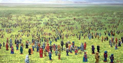 Artifact Puzzles - Eric Joyner Great Robot Migration Wooden Jigsaw Puzzle