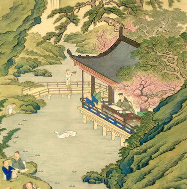 Ecru Puzzles - Hara Zaichu Poets By A Winding Stream Wooden Jigsaw Puzzle