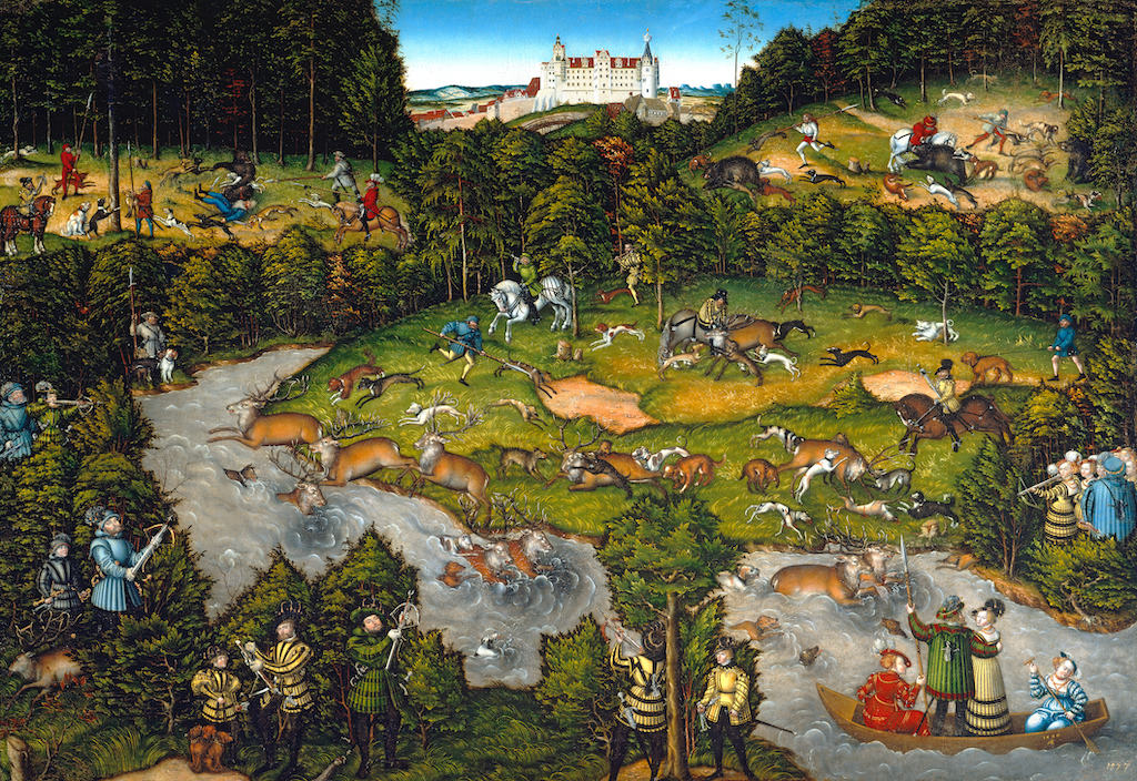 Artifact Puzzles - Lucas Cranach The Elder Hunting Near Hartenfels Castle Wooden Jigsaw Puzzle