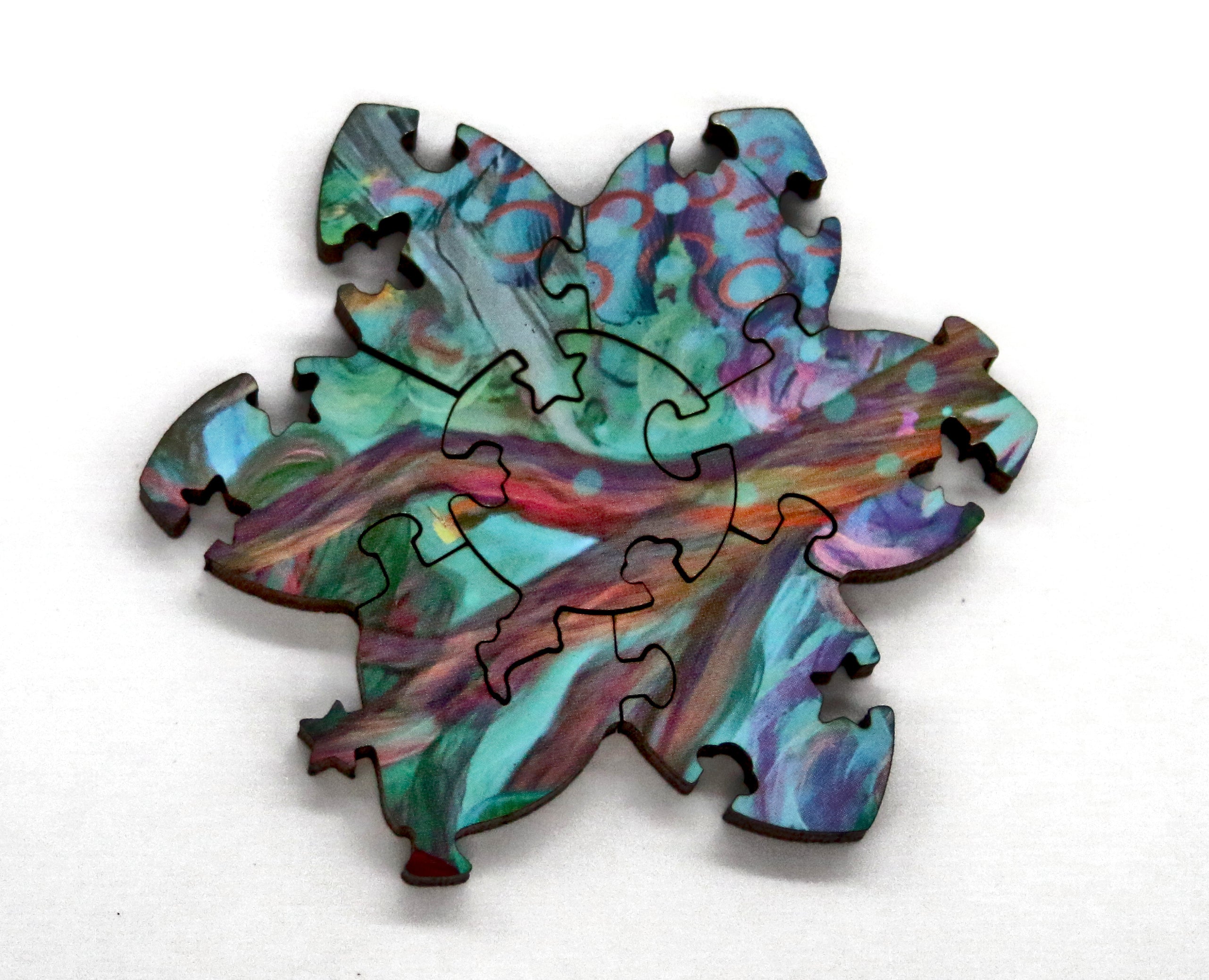 Artifact Puzzles - Aaron Wolf Spring Migration Through Disintegration Falls Wooden Jigsaw Puzzle