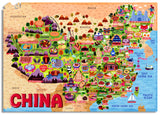 Artifact Puzzles - Liv Wan China Food Map Wooden Jigsaw Puzzle